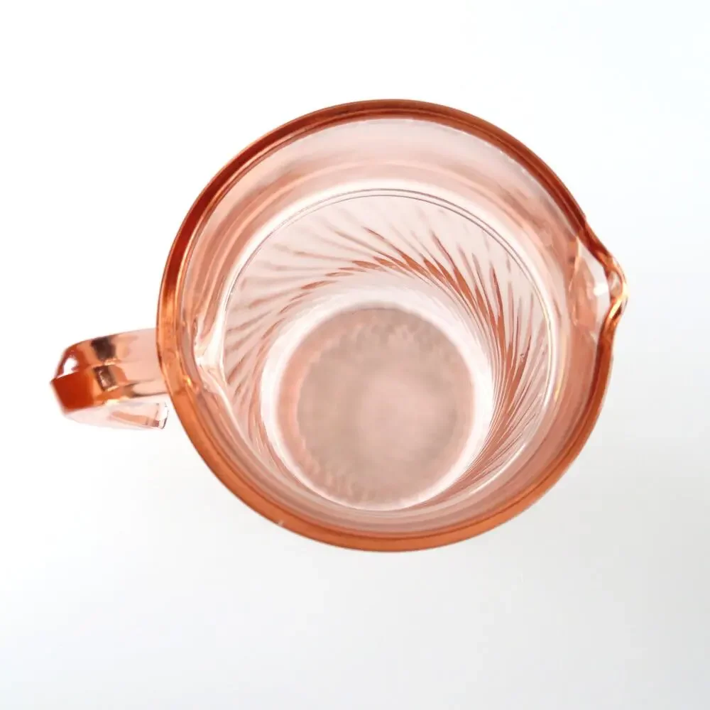 Vintage Arcoroc France Rosaline Pink Swirl Pitcher and Glasses 7 Piece Set
